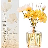 COCORRÍNA Reed Diffuser - Moroccan Amber 8.5oz Flower Reed Diffuser Set with 8 Sticks, Home Fragrance Reed Diffuser for Home