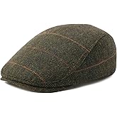 FEINION Men Wool Blend Flat Cap Tweed Newsboy Ivy Hat