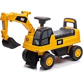 Best Ride On Cars CAT Excavator Push Car &ndash; Licensed Caterpillar Ride-On Digger Toy for Kids with Rotating Bucket &amp; Under-Seat Storage &ndash; Construction Vehicle for Toddlers