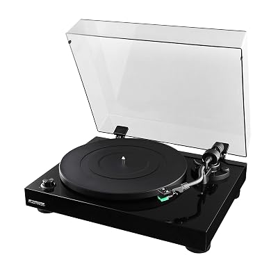 Fluance RT81 Turntable with AT95E Cartridge, Belt Drive, Built-in Preamp, Adjustable Counterweight - Piano Black