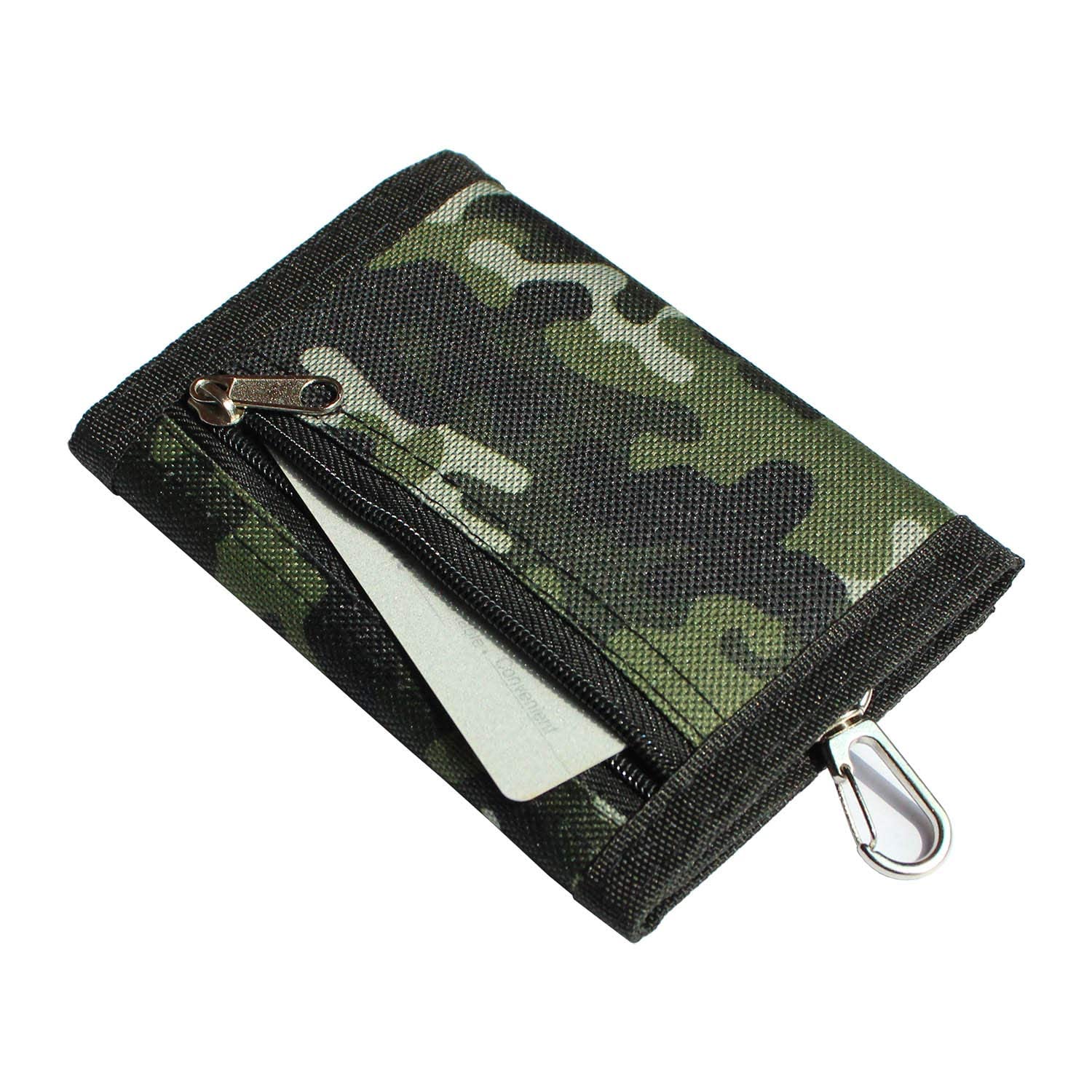 Canvas Wallet,Camouflage Wallets for Boys Vans Sport Wallet Trifold Camo Coin Purse with Magic Sticker +Zipper Pocket+Metal Sanp for Kids Boy Teen Christmas Birthday Gift