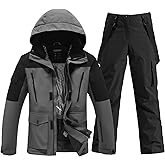 Men's Ski Suit Waterproof Snowsuits Two Piece Snowboard Jacket and Pants Set Outdoor Winter Snow Suits Windproof