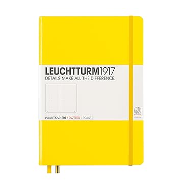 Leuchtturm1917 344800 Carnet Medium (A5), 249 pages numÃ©rotÃ©es, citron, pointillÃ©s