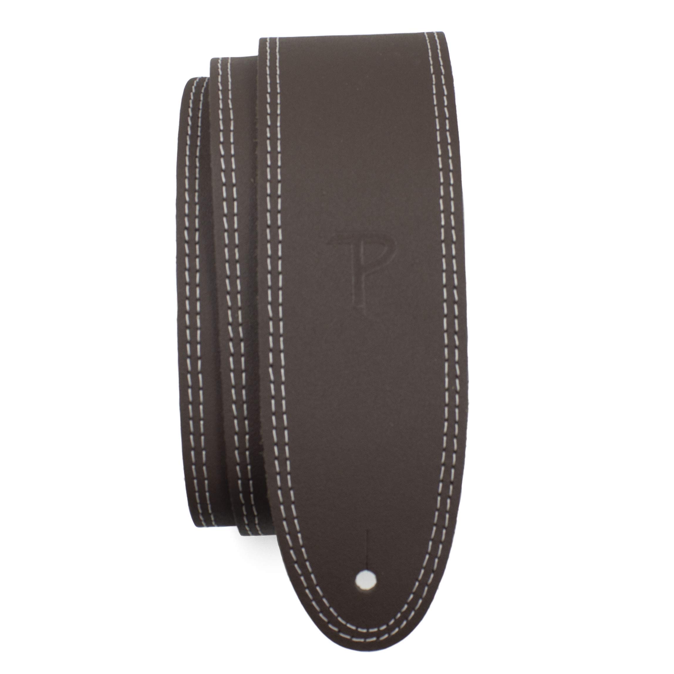 Perri’s Leathers Ltd. - Guitar Strap - Leather - Double Stitched - Brown - Adjustable - For Acoustic/Bass/Electric Guitars - Made in Canada (BDS-174)