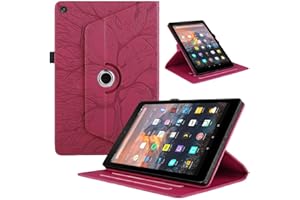 Tillytech Case for �鶹�� Kindle Fire HD 8 (8th/7th/6th Generation 2018/2017/2016), Premium PU-Leather [360° Rotating Stand] 
