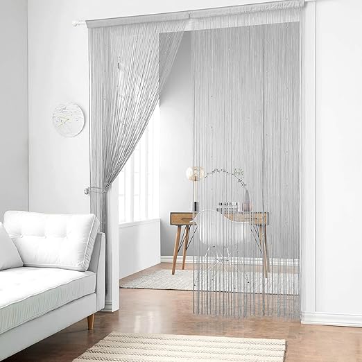 Taiyuhomes Spaghetti Beaded String Curtains Dense Door Curtains