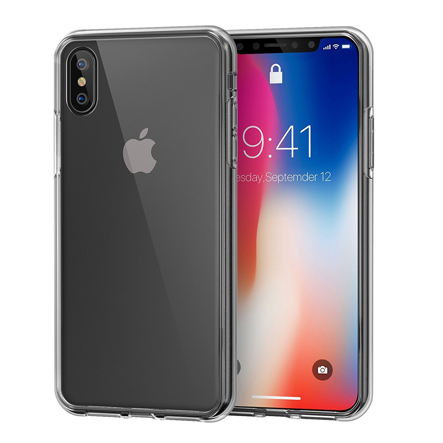 IPhone X case IPhone 10 case Slim crystal clear silicone cover Transparent Premium TPU Soft Rubber Silicone Durable shock Bumper waterproof protective [Support Wireless Charging]