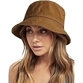 FURTALK Bucket Hats for Women Washed Cotton Packable Summer Beach Sun Hats Bucket Hat with Strings for Travel