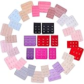 22-Pack Bra Extenders - 2 Hook 3 Row Spacing, Assorted Colors For Comfort & Fit