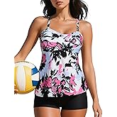 Century Star 2025 Tankini Swimsuits for Women Tummy Control Adult Bathing Suits Modest Two Piece Tankini Top with Shorts