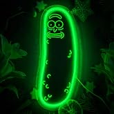 Cartoon Pickle LED neon Sign for Wall Decoration, Anime neon Light Sign for Man cave Decor, Christmas Ornament, Party and Game Room Decoration, Dimmable Dill neon Sign USB Power (Green R)