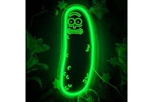 ONENENO Cartoon Pickle LED neon Sign for Wall Decoration, Anime neon Light Sign for Man cave Decor, Christmas Ornament, Party and Game Room Decoration, Dimmable Dill neon Sign USB Power (Green R)