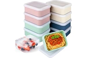 8 Pack 2 Cup Silicone Freezer Trays with Lid,Silicone Freezer Molds Reusable Soup Containers Food Preserving Tray Freezing Ic