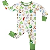 DREAMHALO Baby Boys Girls Romper Long Sleeve Jumpsuits Infant Unisex One-Piece Bamboo Viscose Zipper Mitten Rompers