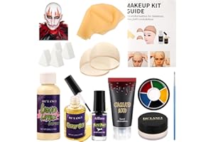 ECOFAVOR Bald Cap Halloween Makeup Kit for Woman Man, Professional Complete Bald Cap Character Set for Cosplay,Sfx Halloween Makeup Costumes Party Theater look-with Instruction, Realistic Bald Cap Kits