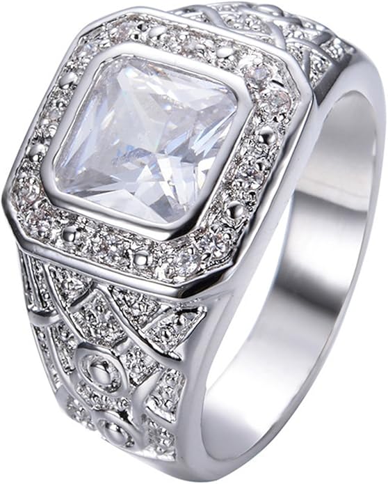 Amazon.com: JBL Cocktail Brand Design White Gold Filled CZ Women Wedding Ring: Jewelry
