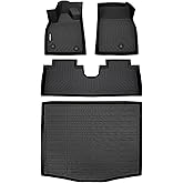 GINOWY-Floor Mats & Cargo Liner for Ford Mustang Mach-E 2021-2026丨TPE All Weather All Season Rubber Car Mats Liners Accessories for Mustang Mach-E Cargo Trunk Mat