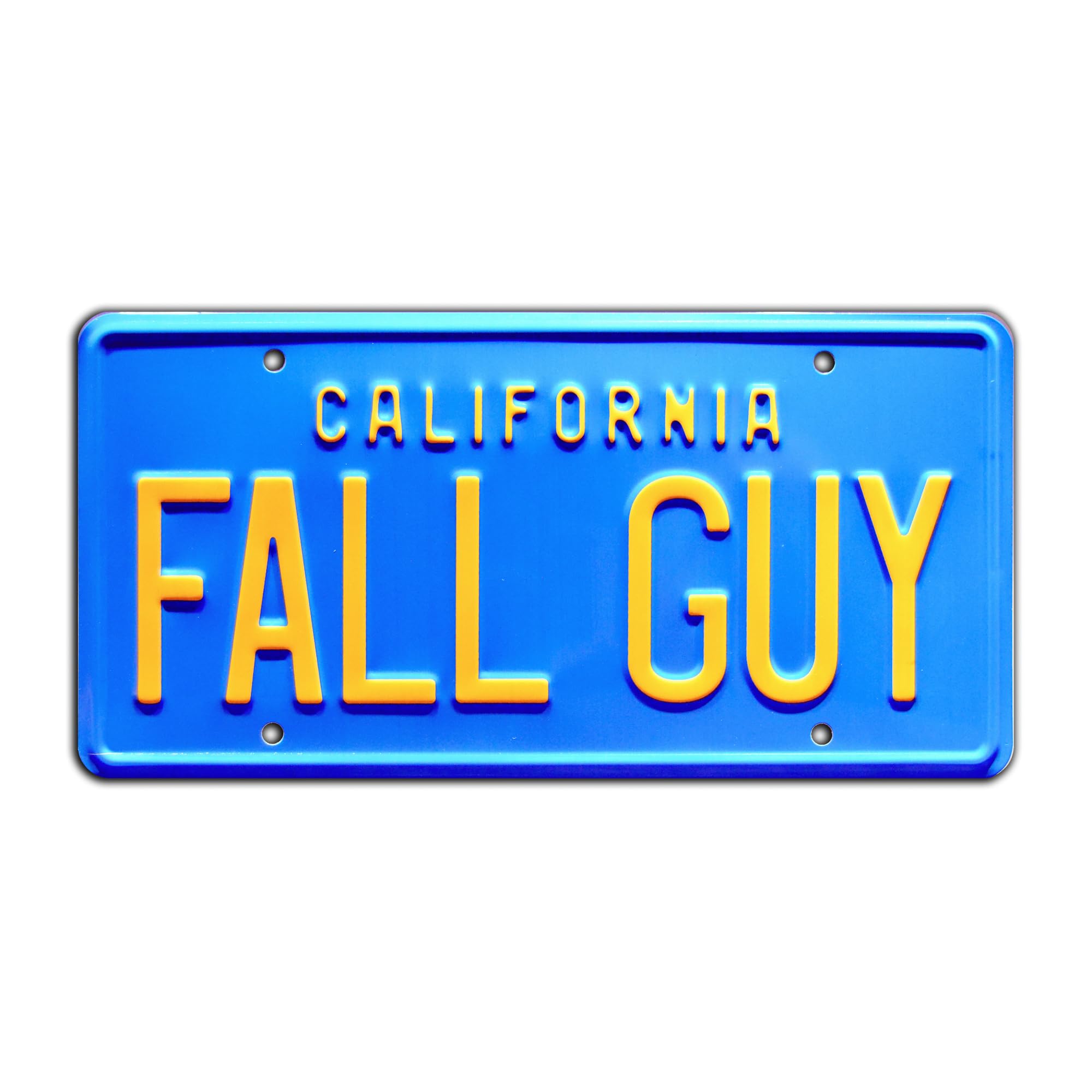 Celebrity Machines FALL GUY | Metal Stamped License Plate