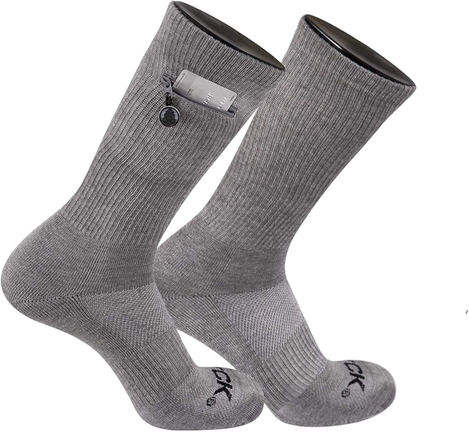 IQ TCK Performance Zip Pocket Crew Socks Stash & Dash Men Women Amazon