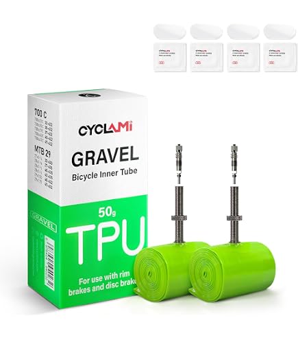 2 Pack Gravel TPU Bike Inner Tube 700 x 32-47C ＆ 29'' MTB Bicycle Tire Removable Nozzle Core Metal Presta Valve 1.77''/45mm : Sports & Outdoors