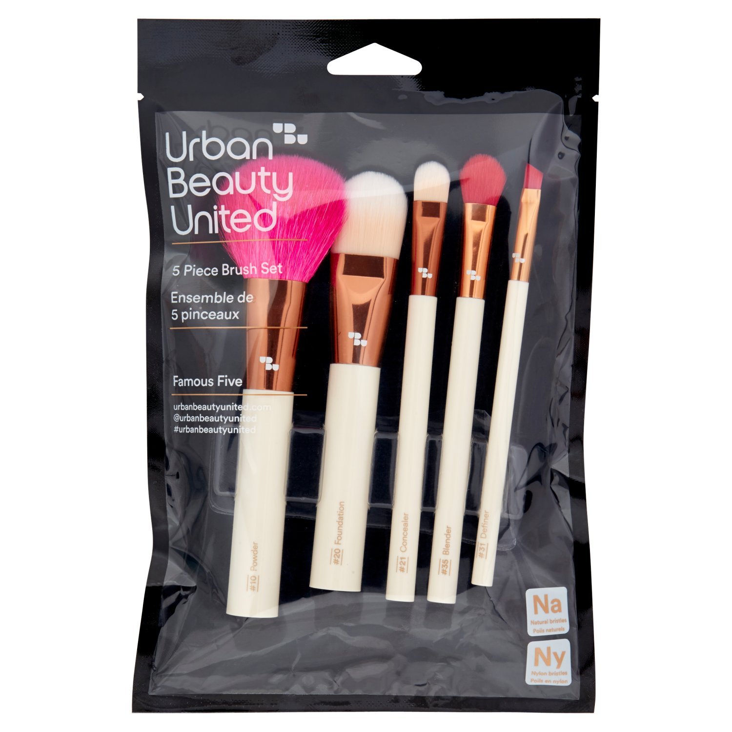 Urban Beauty United Famous Five 5 Piece Brush Kit by Urban Beauty United
