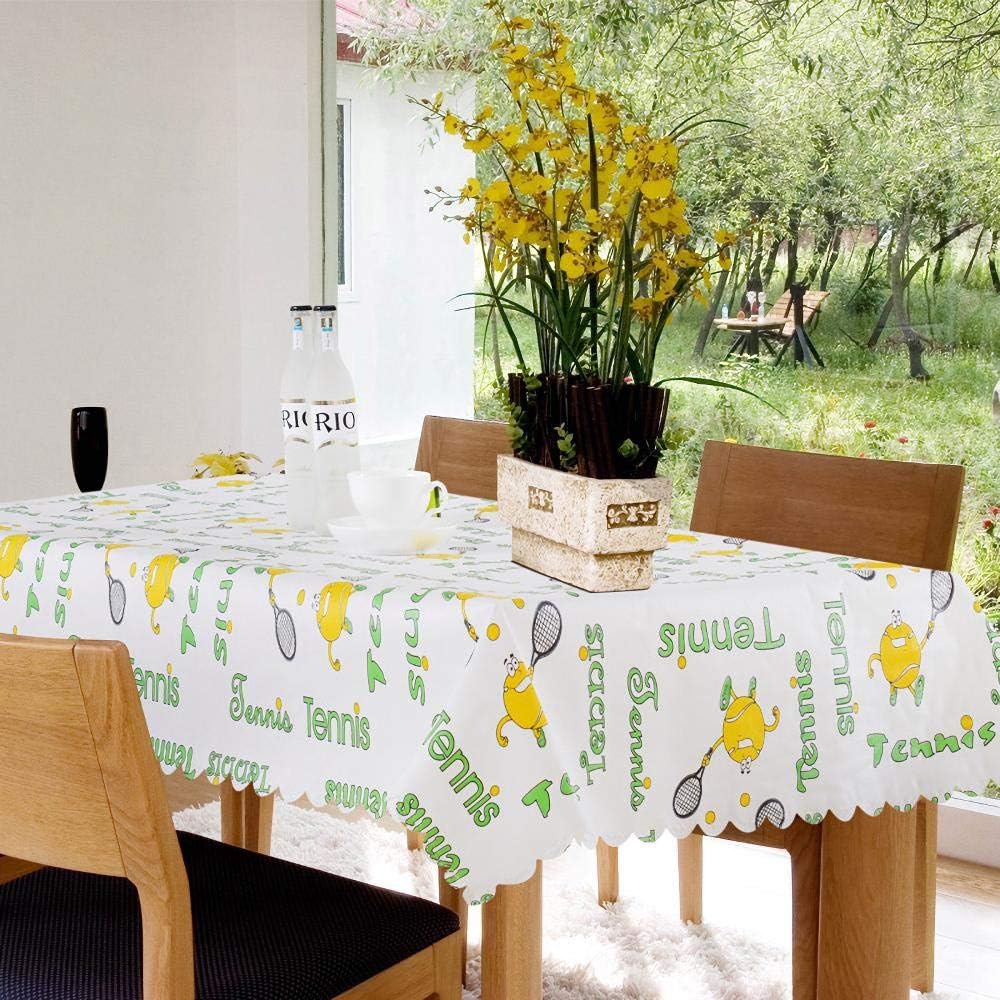 Ufelicity Waterproof PVC Table Cloth Fade Resistant Odorless Table Cover Oil Resistant, 60 Inches Square Table Cover Easy Clean for Everyday Use, Multi