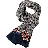 XUYUZUAU Mens 100 Silk Scarf Double Layers Fashion Wrap Neckerchief Formal Business Casual Party