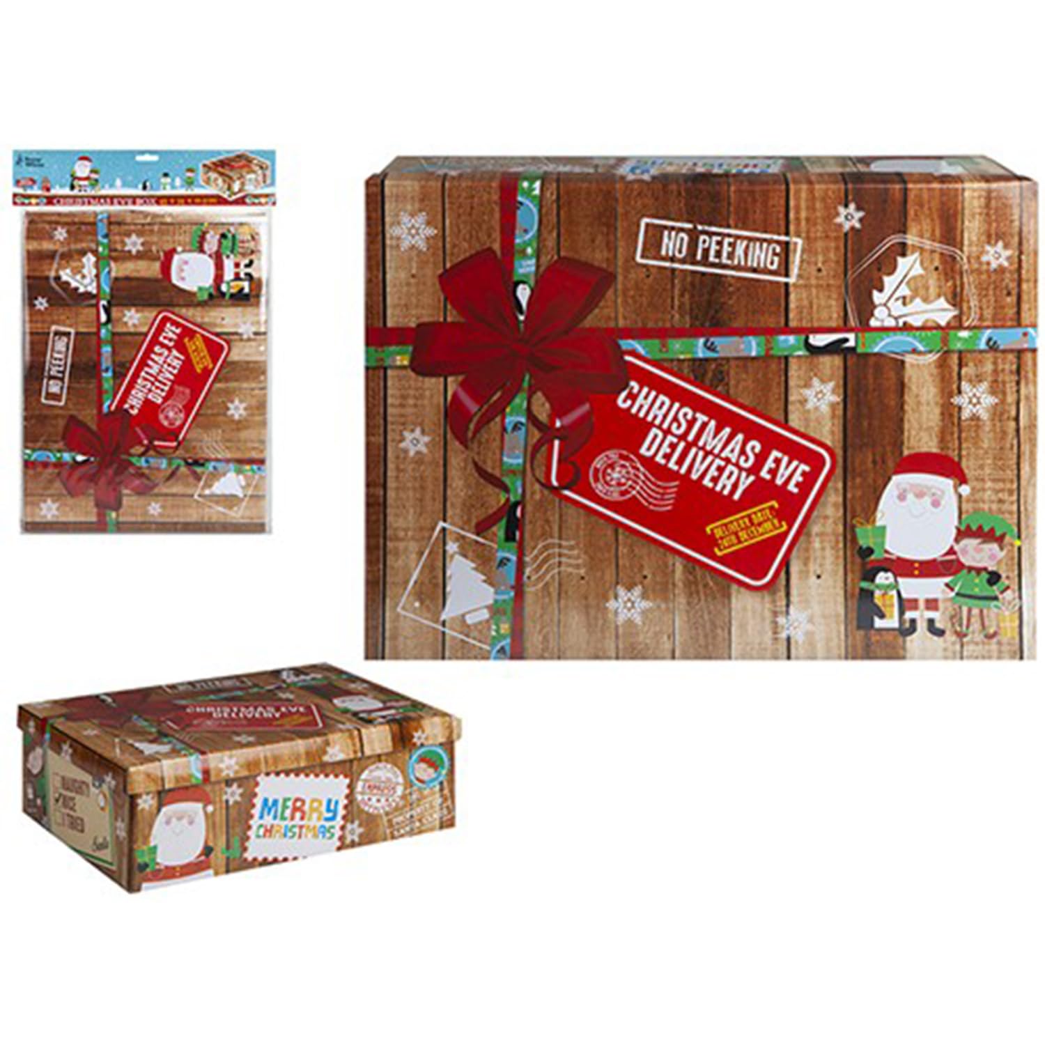 Festive Multicolor 'New Xmas Design' Xmas Eve Box Medium - 45 x 34 x 12.5cm (1 Pc.) - Unique & Vibrant Design - Ideal for Gifts & Home Decor
