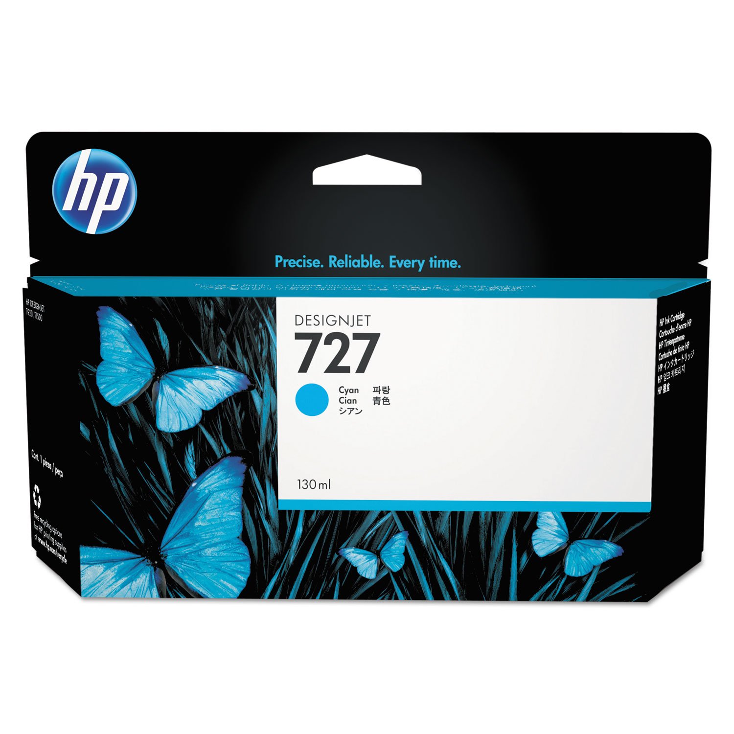 HP B3P19A 727 Dyebased Original Ink Cartridge for Designjet T1500/T2500/T920 - Cyan