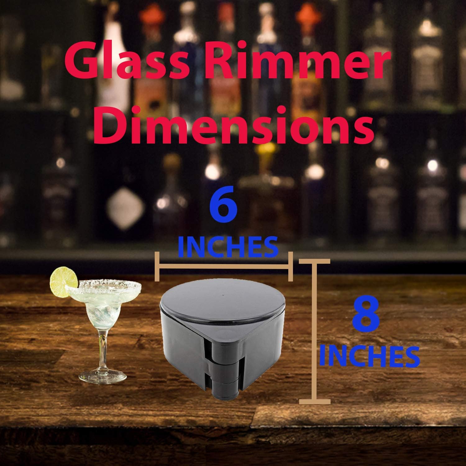  | Bar Supplies Set - 3 Tier Glass Rimmer + 6 Alcohol Pour Bottles + 12 Liquor Bottle Pourers W/Tapered Spout: Rimming Salts & Sugars