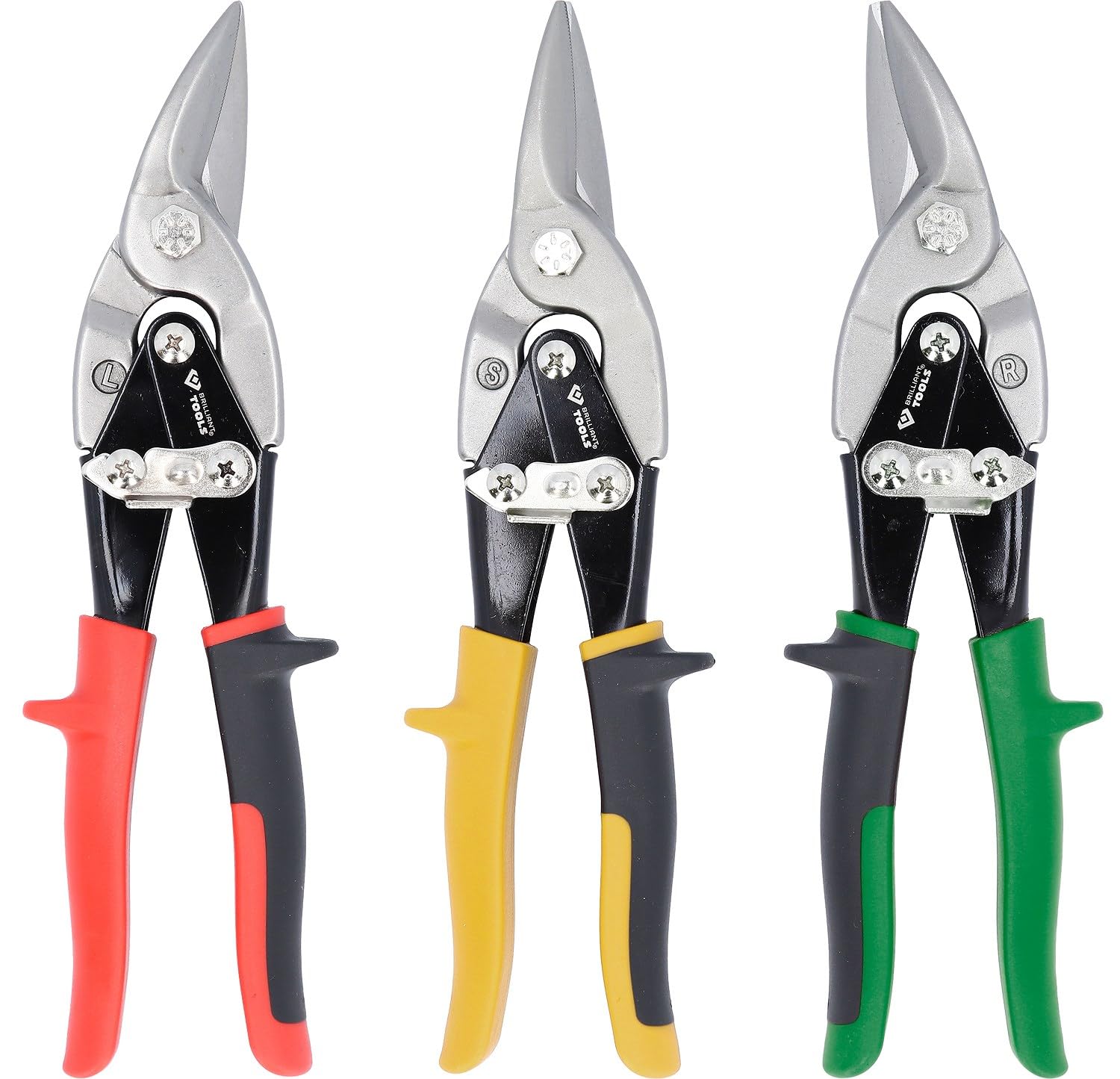 BRLLIANT TOOLS Brilliant BT067200 Leverage Tin Shears Set of 3 [Powered by KS Tools]