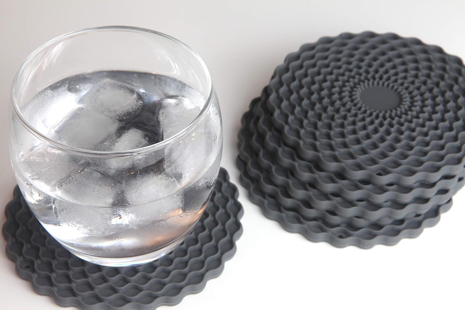 Grey Drinks Coasters Set of 6 by Stone & Thyme, a UK Brand. Non Slip - Image 4
