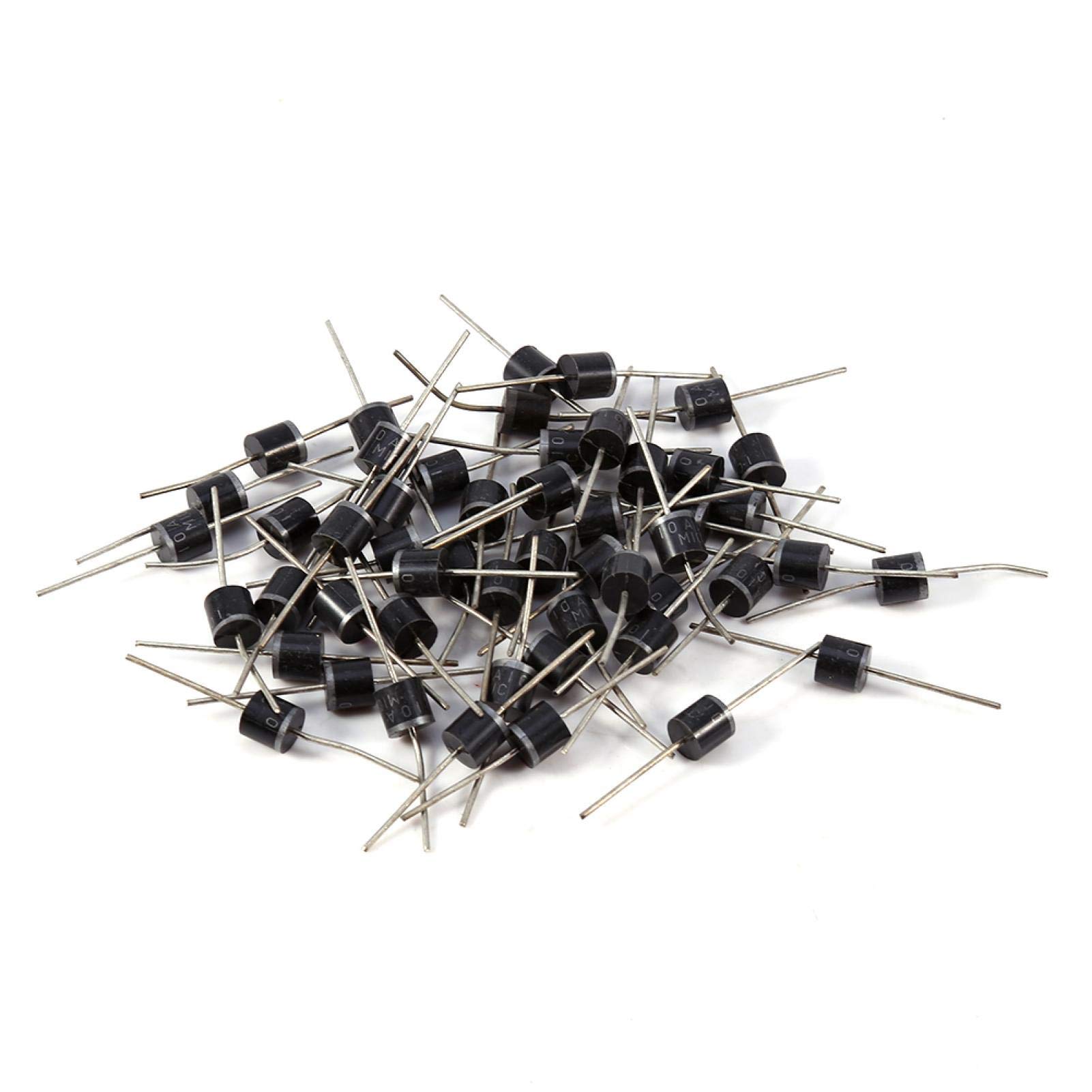 10A10 Electric Rectifier Diodes Assortment Kit, 50 PCS 1000V 10A Set High Voltage Rectifier Diode, Suitable for Isolation Polarity Protection for Car