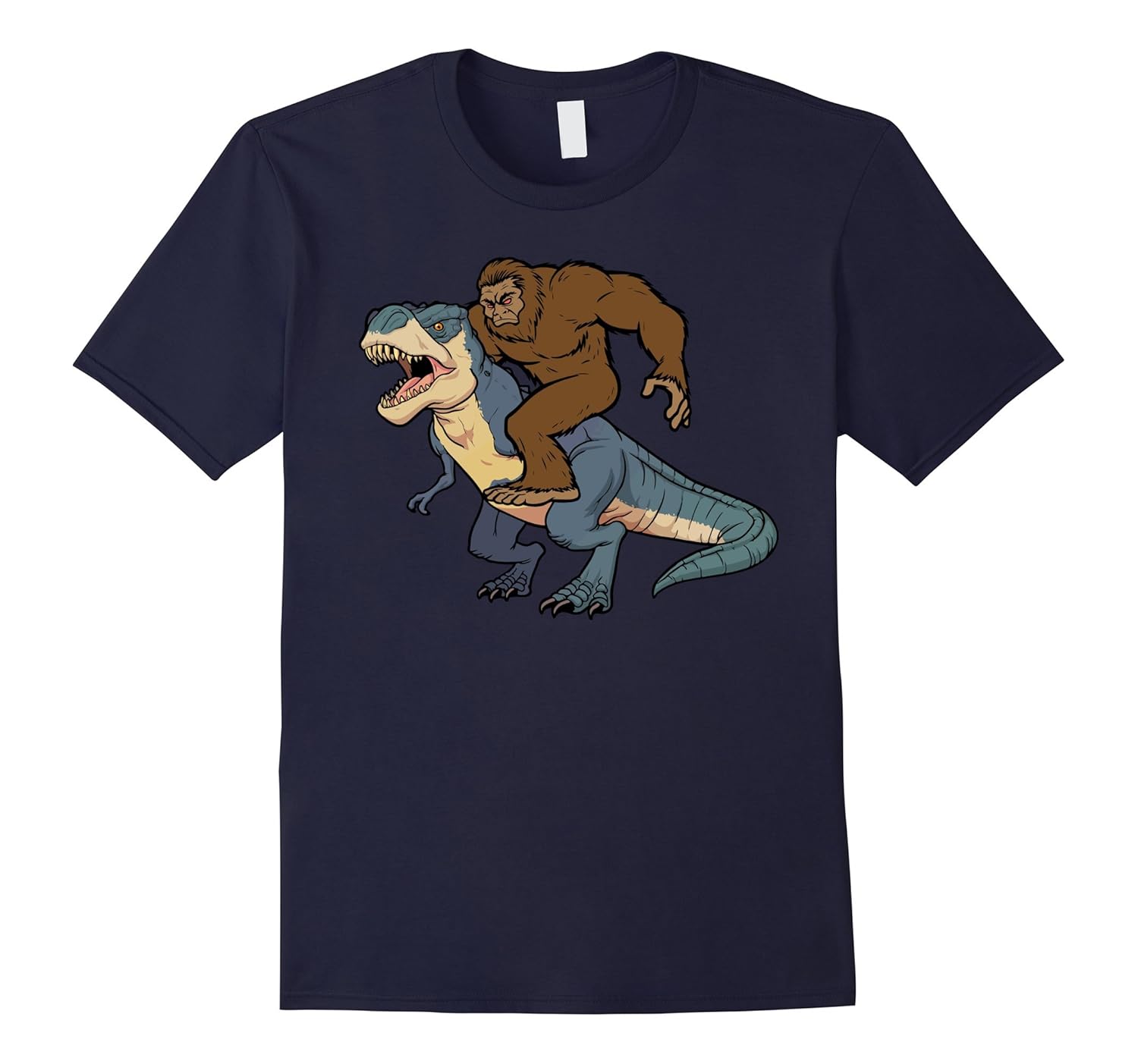 Bigfoot riding Dinosaurus T-shirt-ANZ