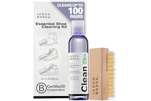 Jason Markk Shoe Cleaner Kit, Deep Cleaning Solution & Brush for Sneakers, White Shoes, Suede, Leather and Sheepskin Boots