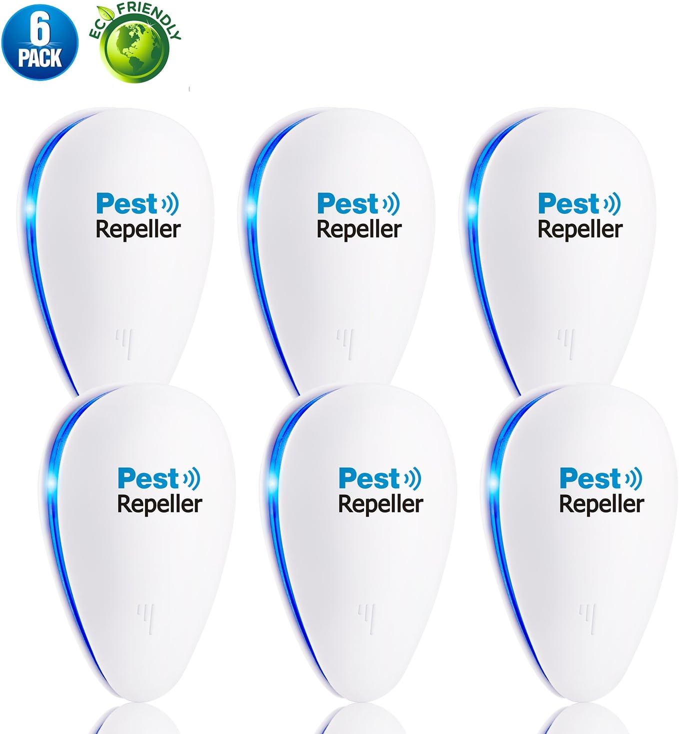 2018 New Ultrasonic Plug in-Electronic Mouse Rat Repellent & Pest Control, (6 Pack)