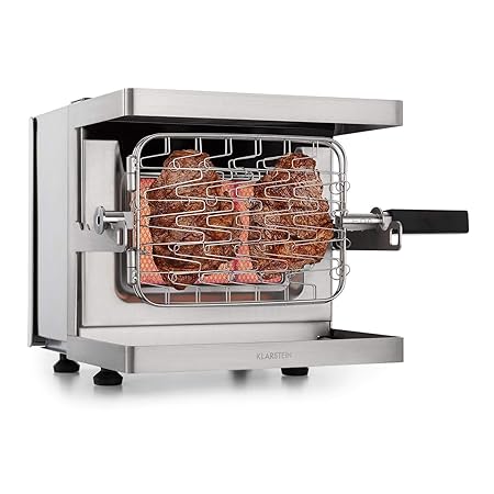 Klarstein Crossfire Vertikaler Gasgrill • Infrarot-Brenner mit IR-Boost • 12.000 BTU (3,5 kW) • bis 800 °C • Gastyp: Butan/Pr