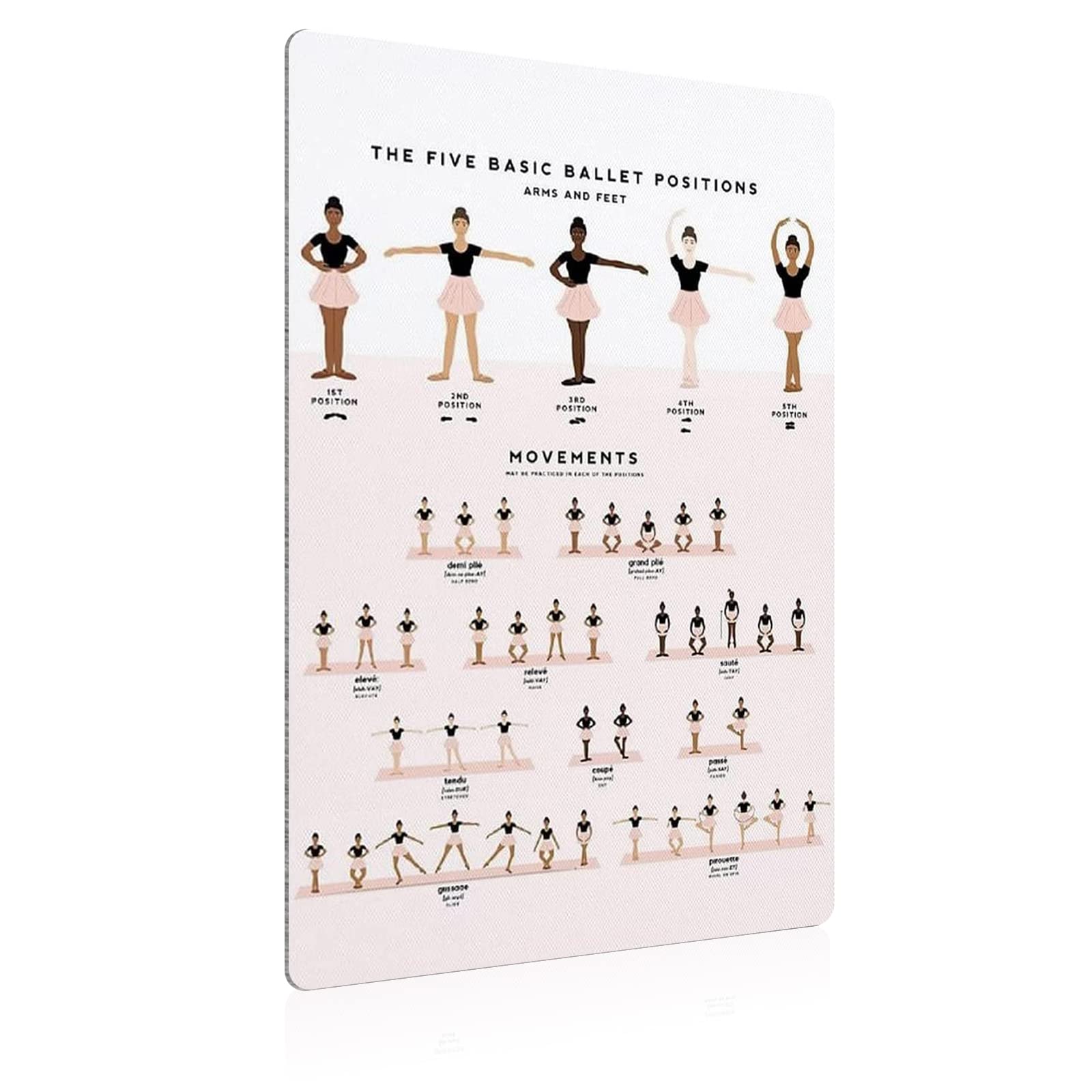 QSHPO The Five Basic Ballet Positions Metal Signs