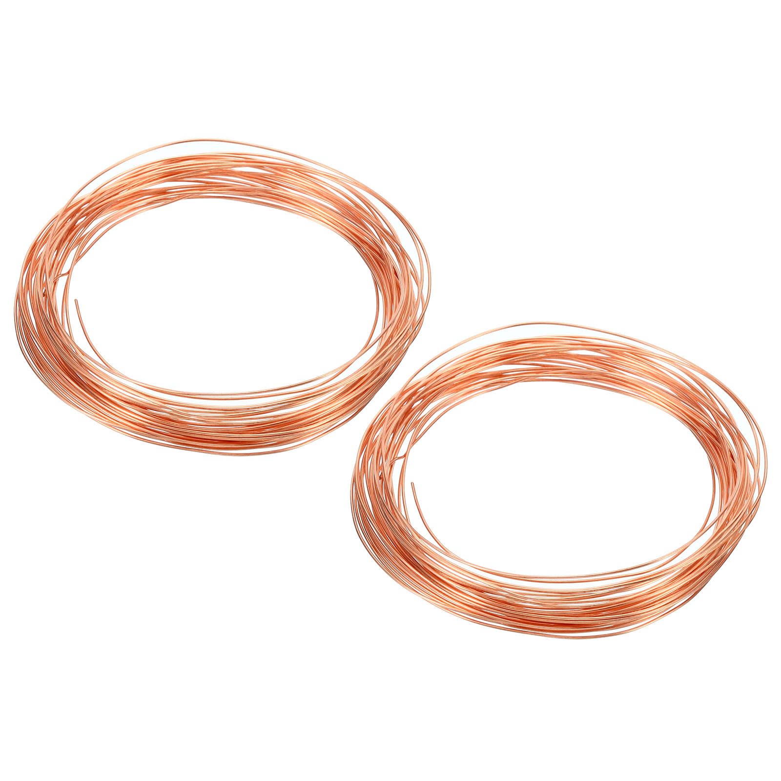 PATIKIL 99.9% Soft Copper Wire, 2Pcs 23Gauge/0.6mm Diameter 7m/22.96ft Spool Pure Copper Craft Wire for Jewelry Making Beading Garden Plants