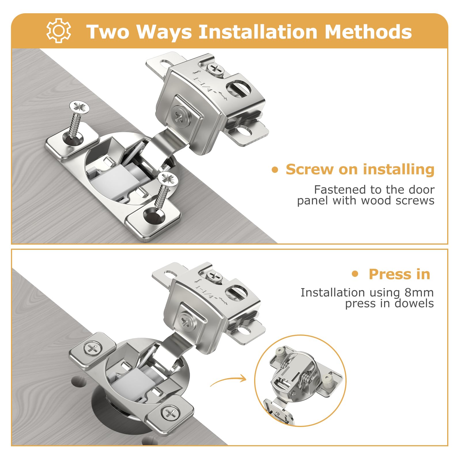 Furniware 10 Pieces 1-1/4 in Overlay Soft Close
