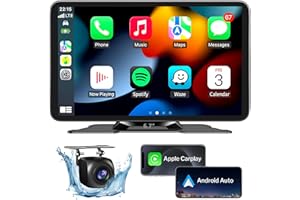 VEQOTYA Wireless Apple Carplay Screen for Cars, 6.7" HD Portable Car Stereo for Apple CarPlay & Android Auto with Backup Camera/Mirror Link/Touchscreen/Siri/Voice Control/GPS Navigation/AUX for All Vehicles