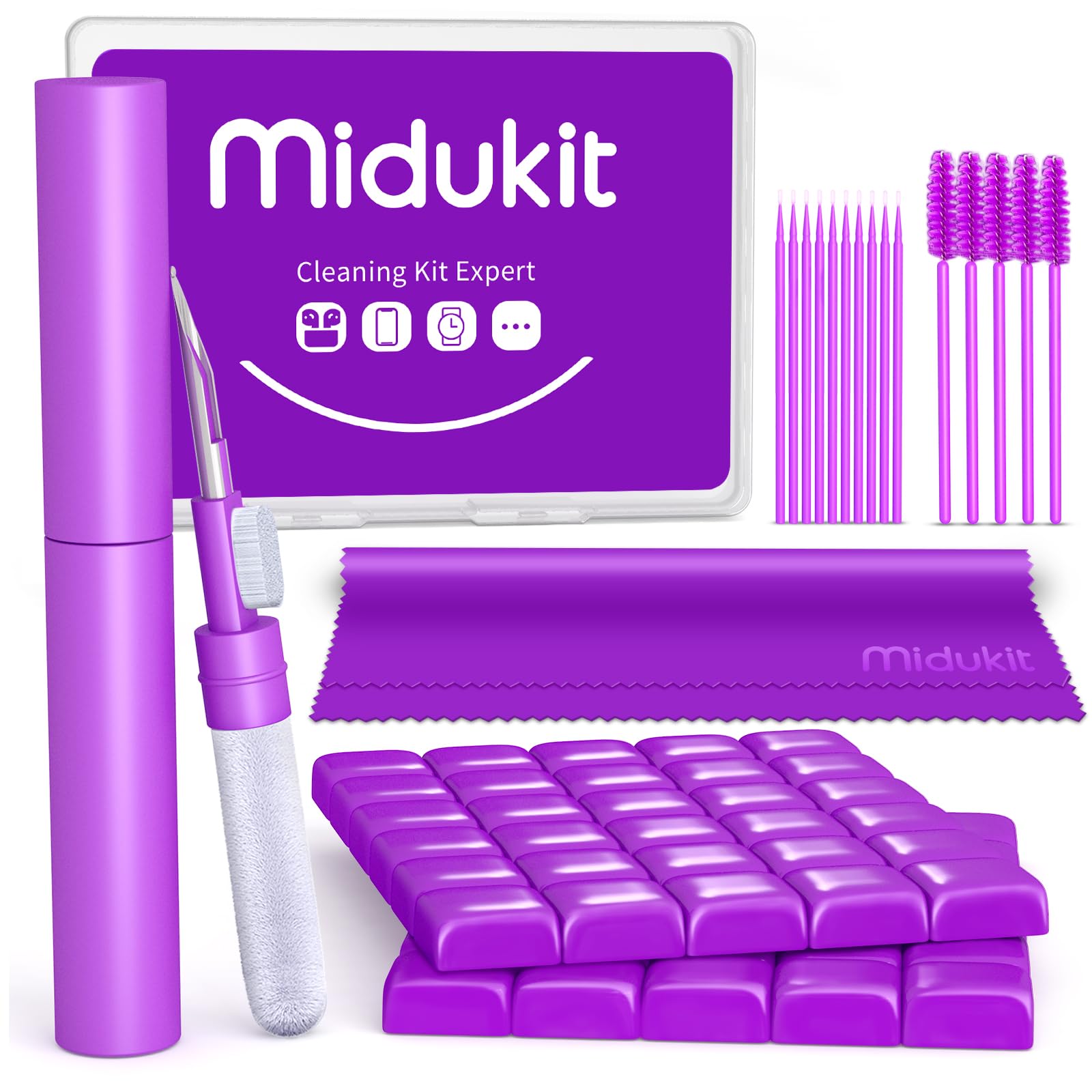 Cleaning Kit for Airpod, Cleaner Kit Compatible with Airpods, Earbud iPhone Phone, fits Earbud Phone Ear Wax Dirt, with Airpod Cleaning Pen, Cleaning Putty, Microfiber Cleaning Cloth