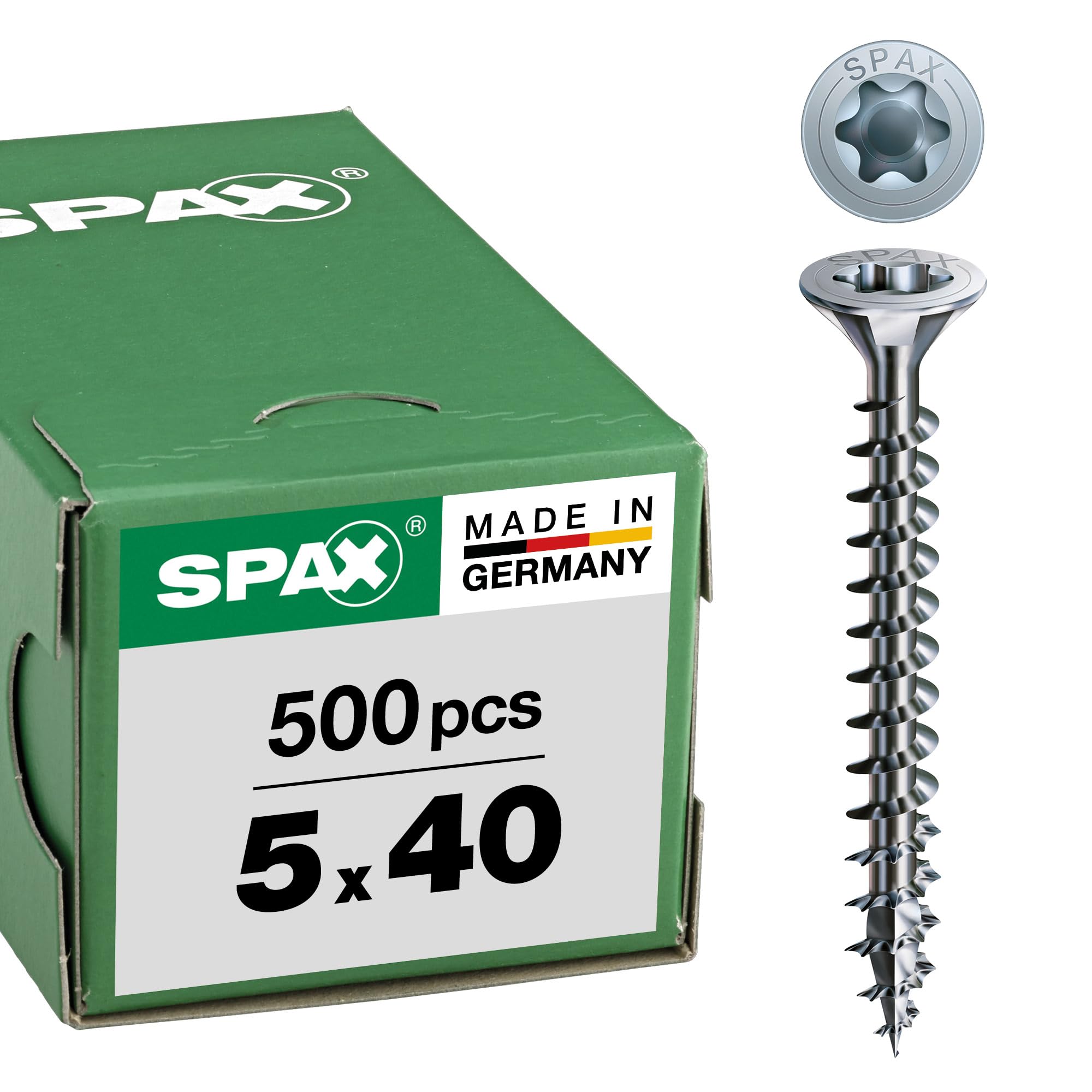Spax 4CUT 1191010350155 Universal Screw, Countersunk, T-Star Plus, Fully Threaded, Galvanised Blank A2J, 1191010500405 — image 1