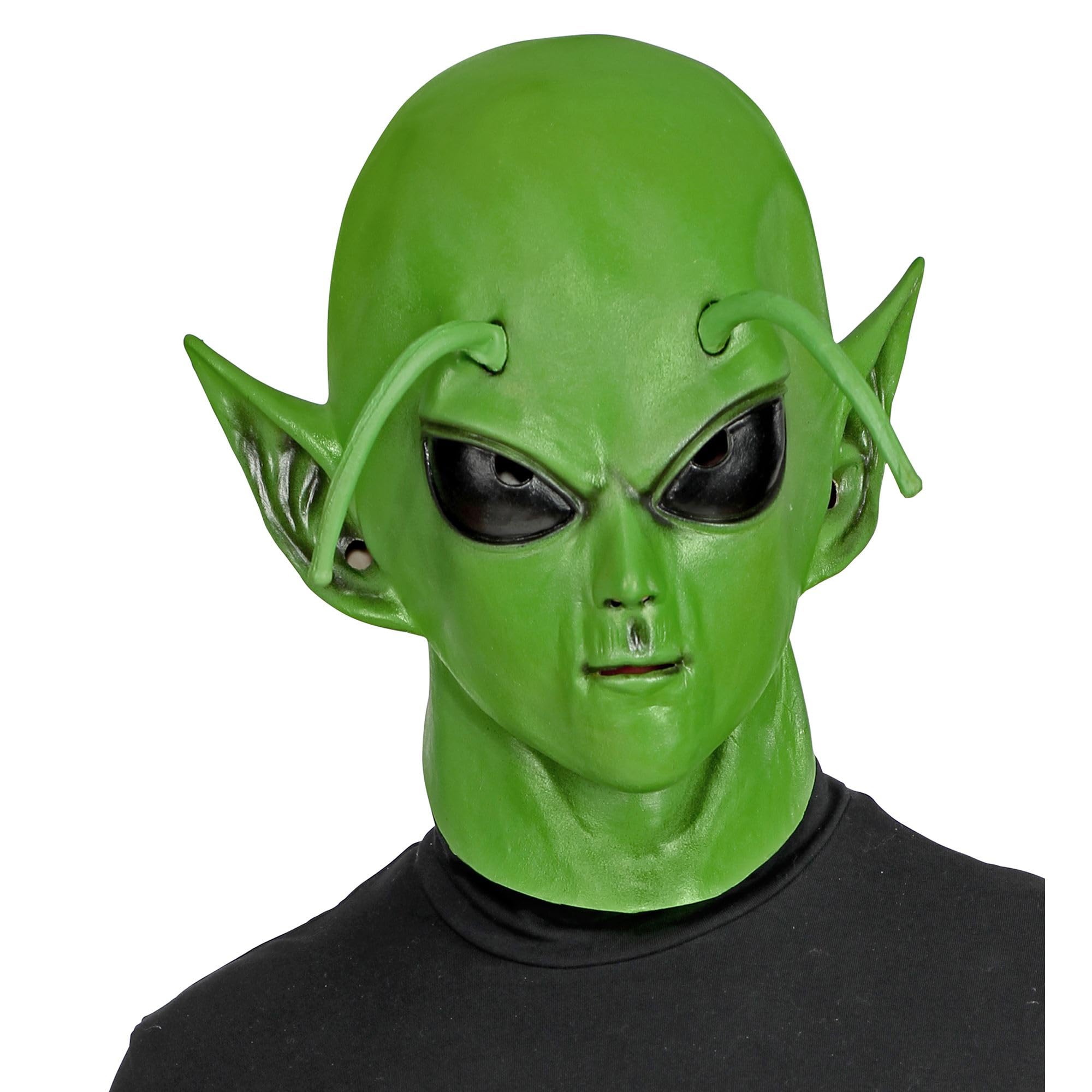 WIDMANN 01024 Alien Unisex Full Head Mask - Adult, Green, One Size