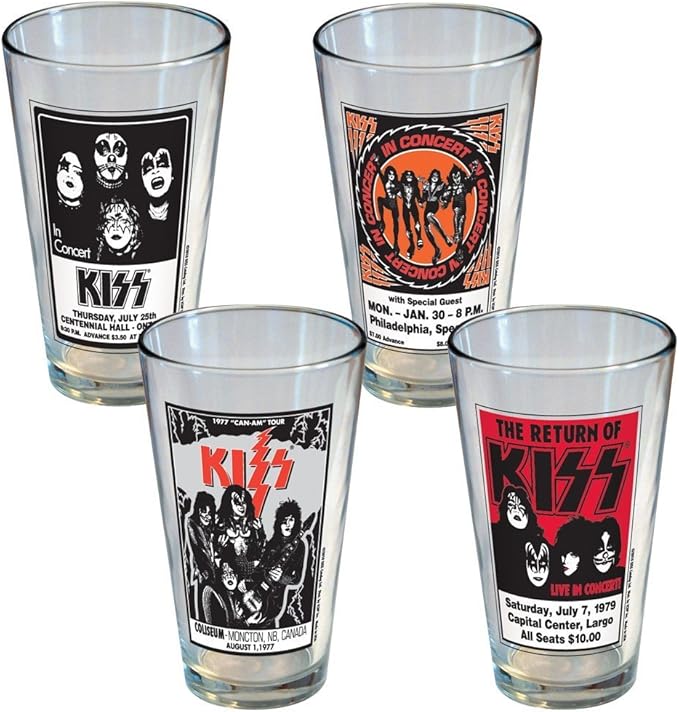 Kiss Tour Pint Glass Set 30783 Home & Kitchen