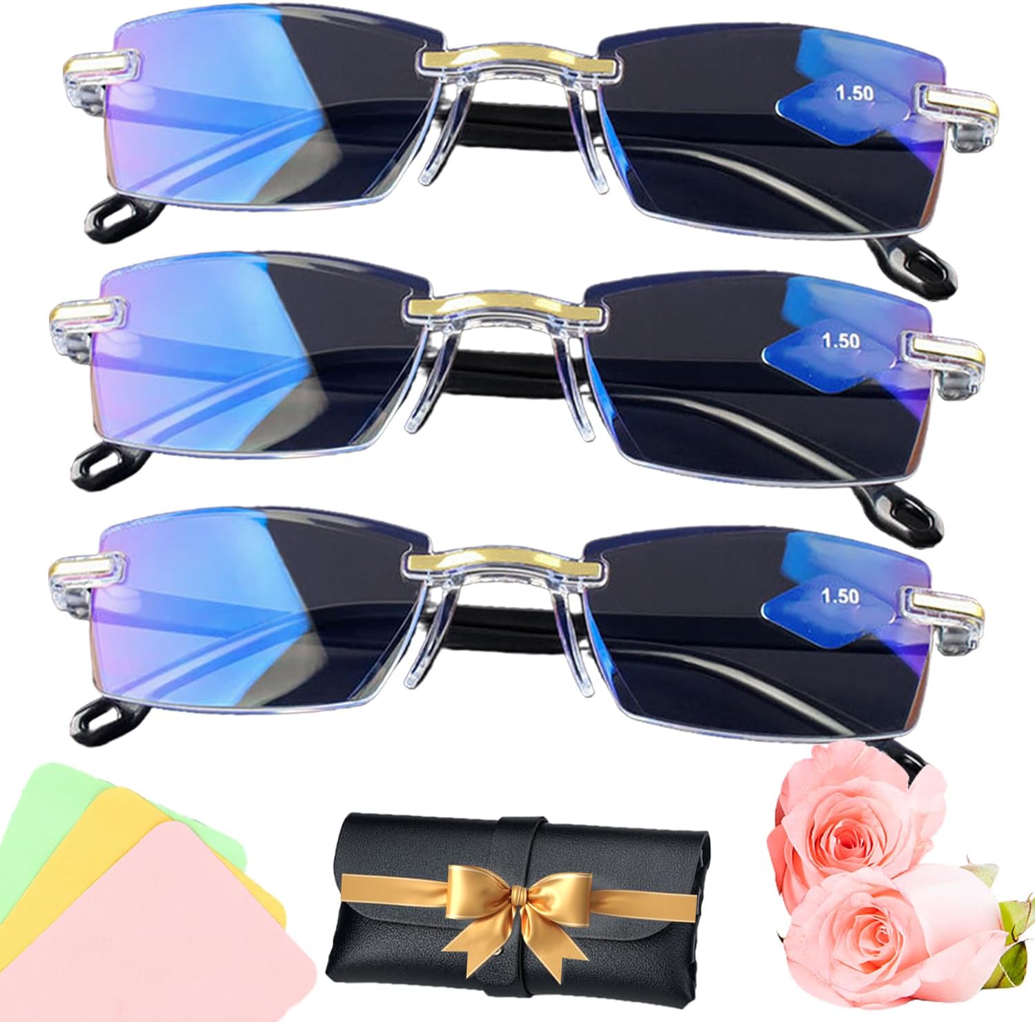 Upgraded Blue Glasses Self Adjusting For Women & Men,Auto Focus Intelligent Dual Focus Eye Glasses Far And Near