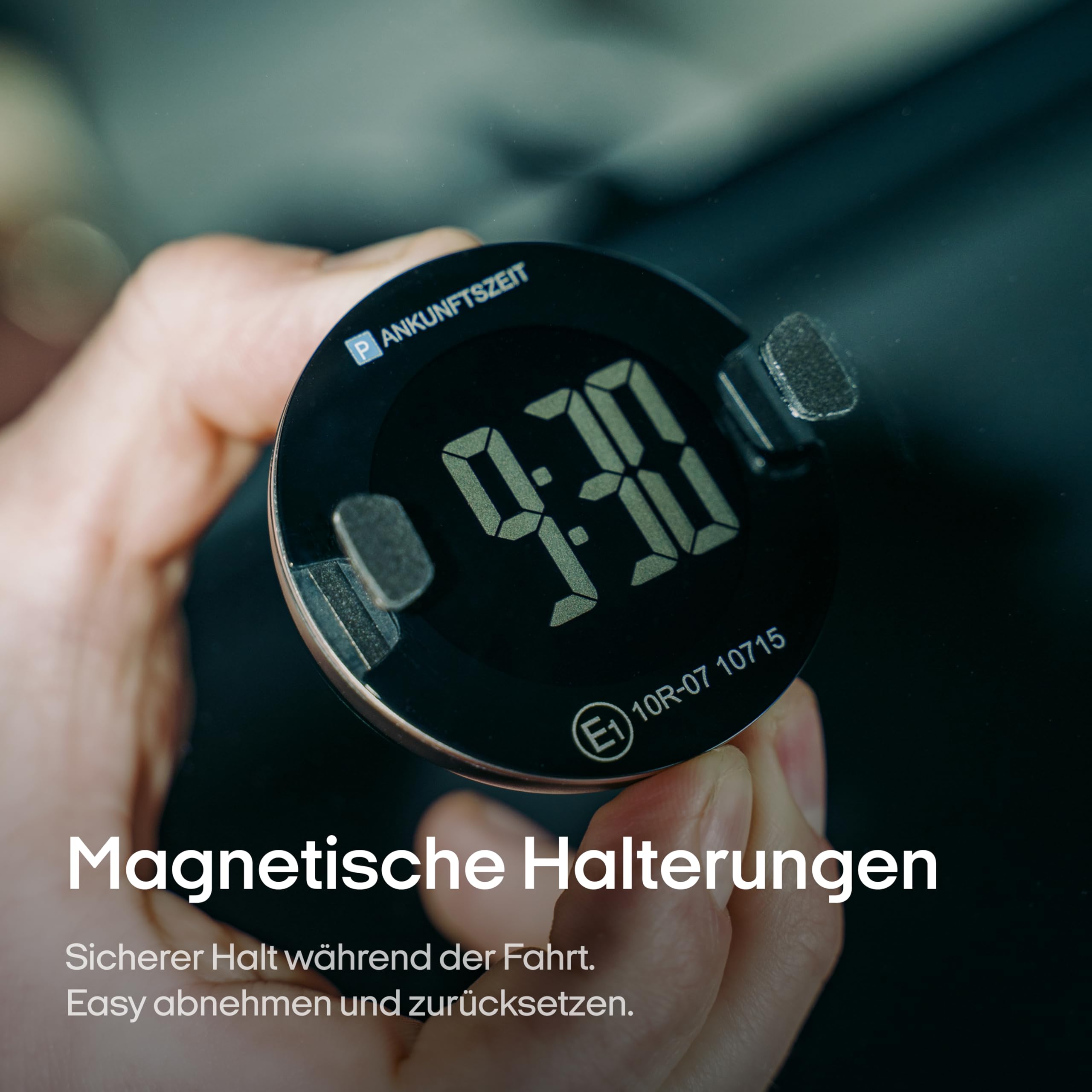 OOONO P-DISC NO4 – Elektronische Parkscheibe im kompakten Design mit automatischer Zeiteinstellung, Hochkontrast-Display & bis zu 3 Jahren Batterielaufzeit (Schwarz) 8
