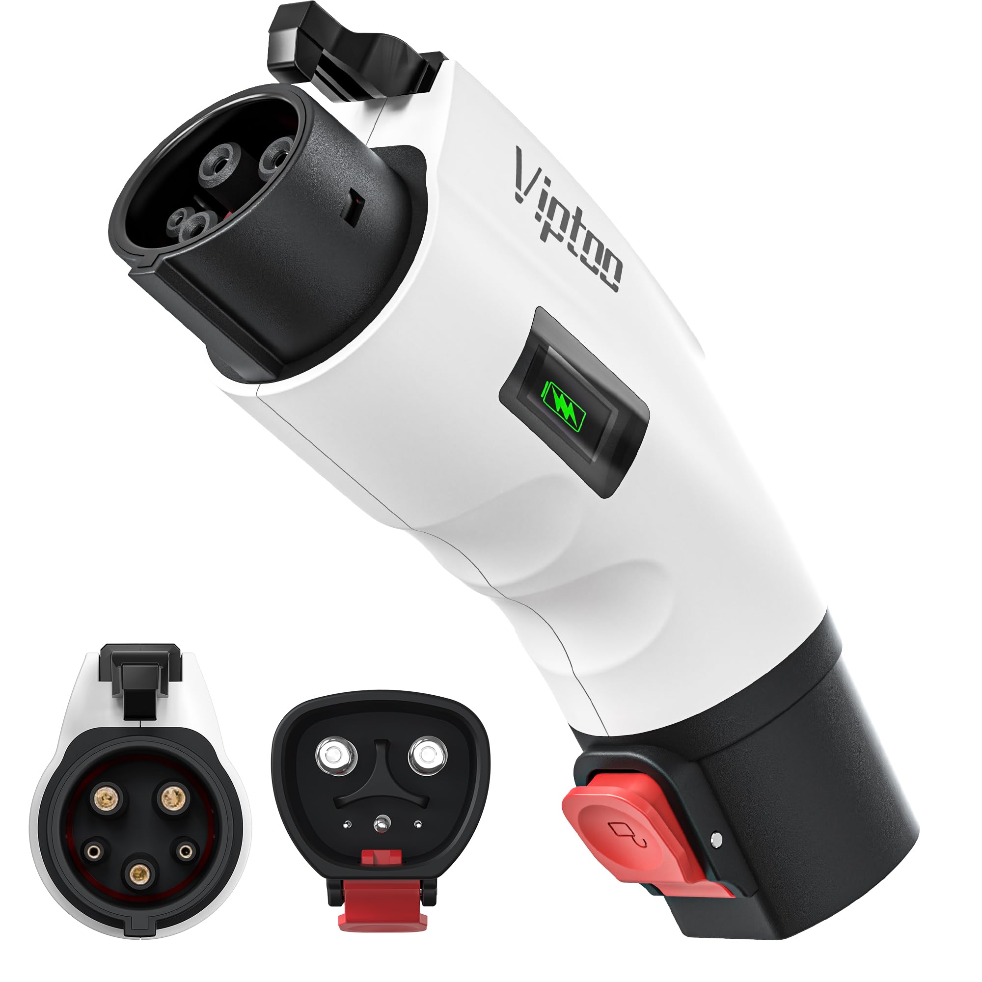 Photo 1 of VIPTOO for Tesla to J1772 Charging Adapter 60A 250V AC— NACS to J1772 EV Connector with LED Indicator, Compatible with Tesla Wall/Mobile/Destination Chargers (White)