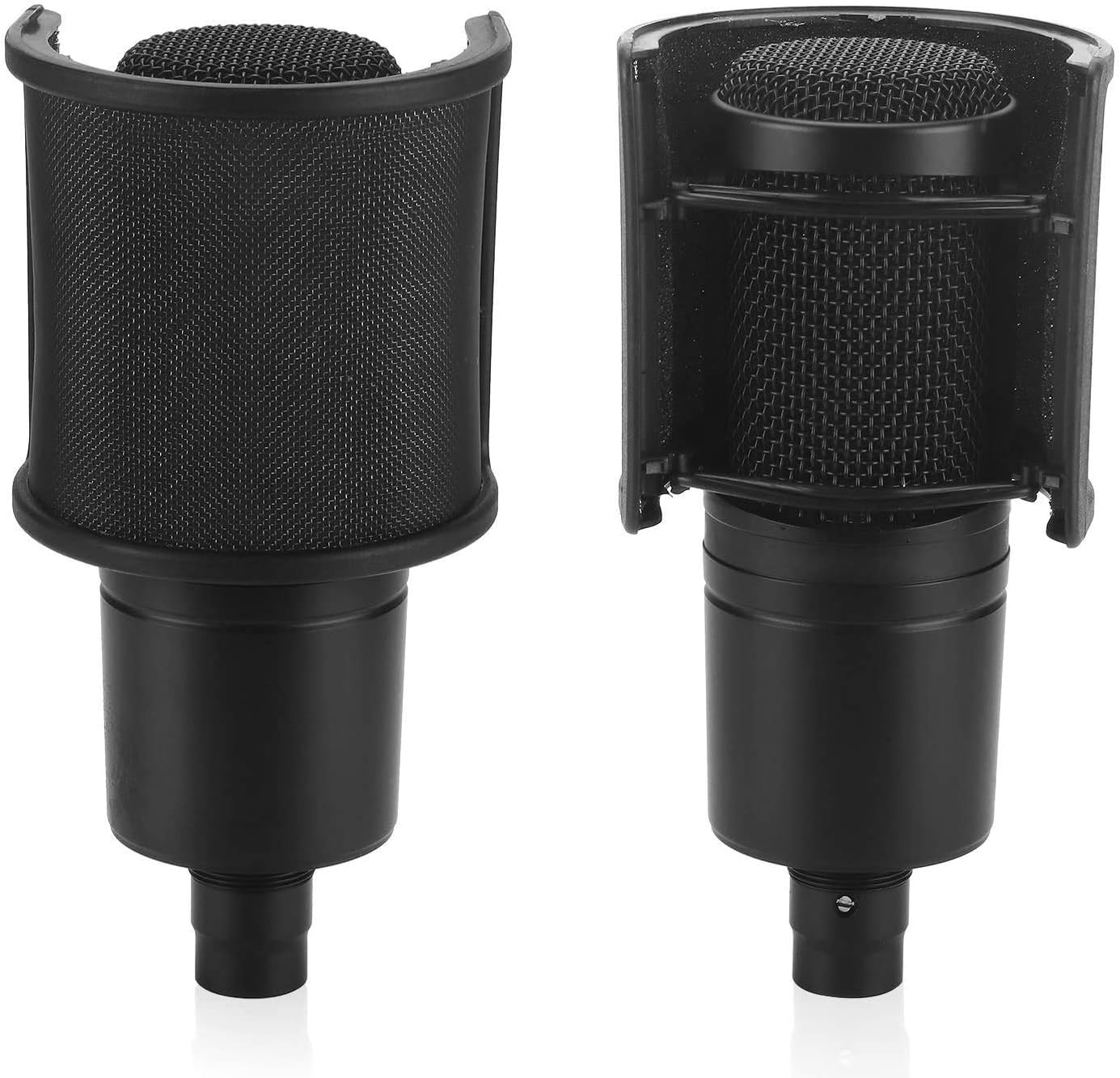 Microphone AT2020 Shock Mount with Pop Filter, PEMOTech Universal Shock Mount for 46mm-53mm Diameter Mic compatible for AT2020 Anti-Vibration Suspension Microphone Shock Mount Bonus Screw Adapter: Musical Instruments