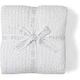 Barefoot Dreams Women's CozyChic Ribbed Throw, Pearl, Off White, One Size